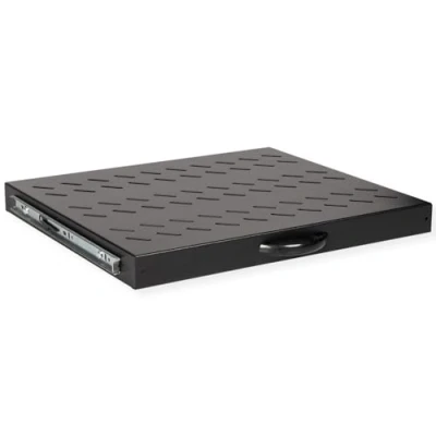 Afbeelding van ROLINE 19 inch plank 1 U , Uitschuifbaar 350mm diep 25 kg zwart