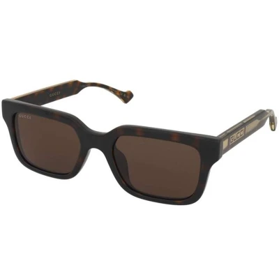 Afbeelding van Gucci Zonnebril, Heren, Maat: 55, Havana/yellow/brown
