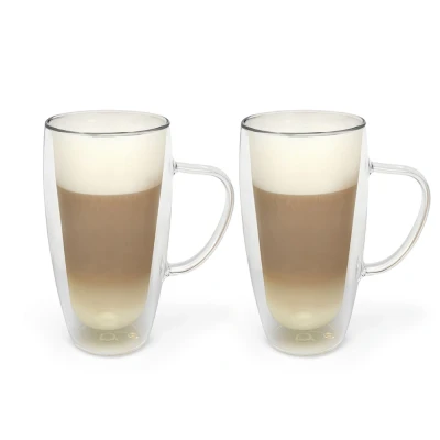Afbeelding van Bredemeijer Double w. glass capp./latte m. 400ml s/2