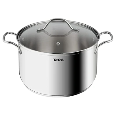 Image de Tefal Intuition XL Grande marmite inox 26 cm / 6.5 L, Induction, Garantie 5 ans, Acier inoxydable 18/10 première qualité, Taille XL, Poignées robustes, Couvercle verre B8646304