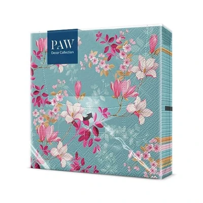 Afbeelding van PAW Decor Collection papieren servetten, 3 laags (33 x 33 cm), 20 stuks, ideaal voor vrijgezellenfeesten, tuinfeesten, familiefeesten, feesten met vrienden (magnolia)