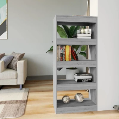 Afbeelding van Boekenkast/kamerscherm 60x30x135 cm bewerkt hout grijs sonoma