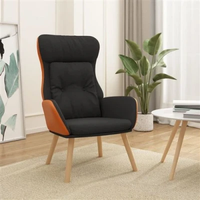 Afbeelding van vidaXL Relaxstoel stof en PVC zwart