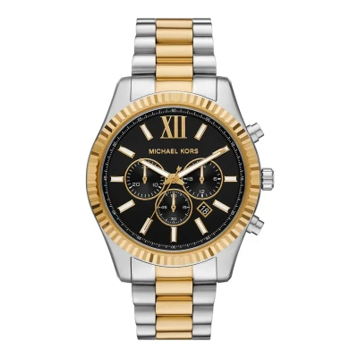 Afbeelding van Michael Kors Traditional Lexington Chronograaf, Heren, Maat: One Size, Gold silver