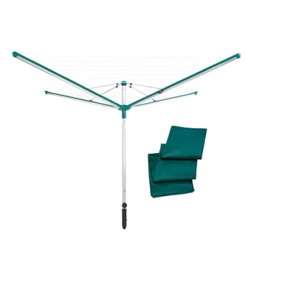 Afbeelding van Leifheit droogmolen Linomatic 600 deluxe incl. bodemhuls en beschermhoes 60 m drooglengte 6 wasmachineladingen