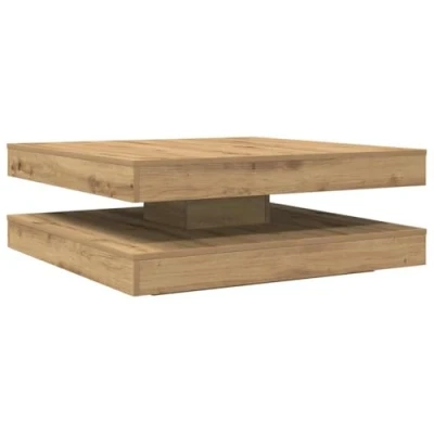 Afbeelding van vidaXL Salontafel 360 graden draaibaar 90x90x34,5 cm artisanaal eiken