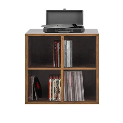 Afbeelding van platen vinyl lp kast opbergen boekenkast bruin