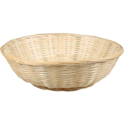 Afbeelding van Broodmandje rond bamboe hout D35 cm mandje rotan/riet broodmanden/fruitmanden