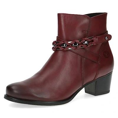 Afbeelding van Caprice Korte laarzen, Dames, Maat: 36, Bordeaux nappa Leer en imitatieleer