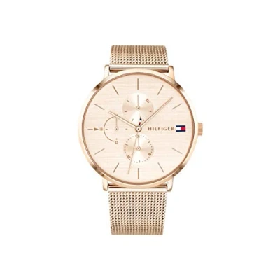 Afbeelding van Tommy Hilfiger Dames multiwijzerplaat kwarts horloge met roségouden armband 1781944