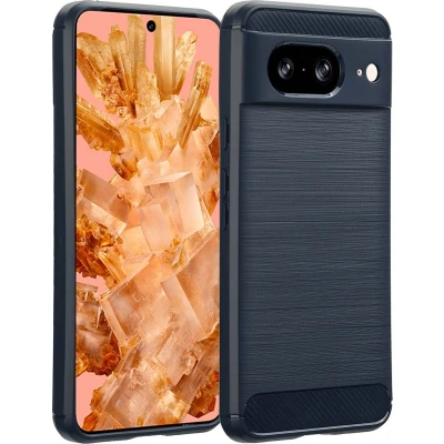 Afbeelding van imoshion Hoesje Geschikt voor Google Pixel 8 Siliconen Brushed Backcover Donkerblauw