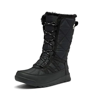 Afbeelding van Sorel Whitney TALL Snowboots, Dames, Maat: 38, Black Imitatieleer/ textiel