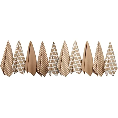 Image de Penguin Home® 100% Torchon en Pur Coton 10 Pièce Set, Beige