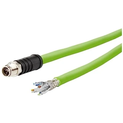 Afbeelding van Metz Connect 142M6X10020 M12 Netwerkkabel, patchkabel CAT 6A SF/UTP 2.00 m Groen PUR mantel, Zuurbestendig, Ozonbestendig, UV bestendig, Geschikt voor