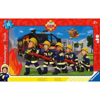Afbeelding van Ravensburger Kinderpuzzel 12001030 Fireman Sam 15 stukjes vuurman frame puzzel voor kinderen vanaf 3 jaar