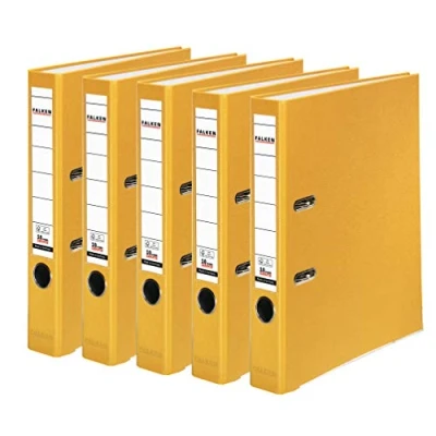 Afbeelding van Falken Plastic map 5 pack, smal, geel, 3 of stuks