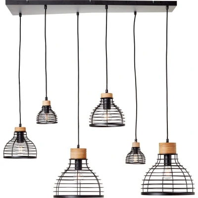 Afbeelding van Brilliant Avia Hanglamp E27 max 1x40W Zwart/Houtkleur