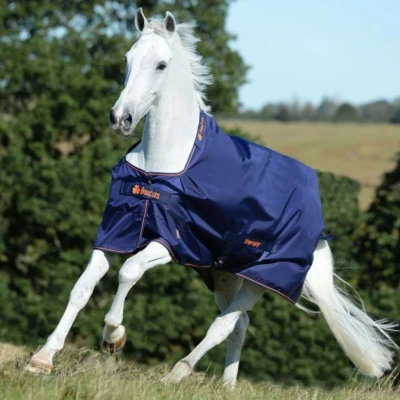 Afbeelding van Bucas Deken Therapy Turnout Light Donkerblauw oranje 165/213