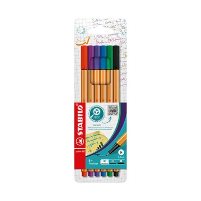 Image de Set de 6 Fineliners Stabilo Point 88