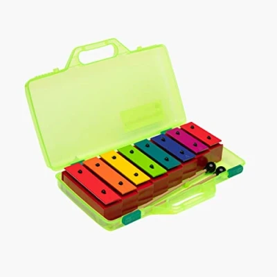 Afbeelding van Fuzeau 8288 mini metallonotes 8 metalen messen 1 kleur = noot vanaf 3 jaar levering in een koffer met 2 truien licht en eenvoudig te vervoeren