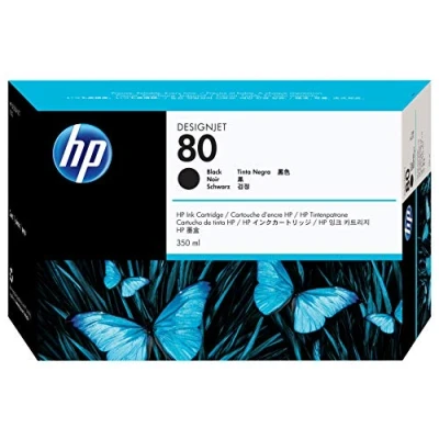 Afbeelding van HP 80 Inktcartridge / Zwart 350 ml (C4871A)