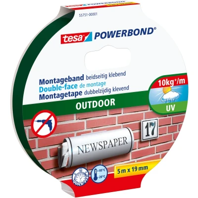 Afbeelding van Powerbond Tesa 55751 montagetape outdoor 19mmx5m