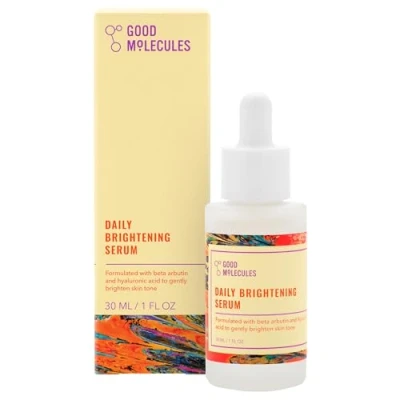 Afbeelding van Good Molecules Dagelijks verhelderend serum 30 ml hydraterend gezichtsserum met beta arbutine en hyaluronzuur voor het ophelderen, hydrateren balanceren van toon textuur verzorging