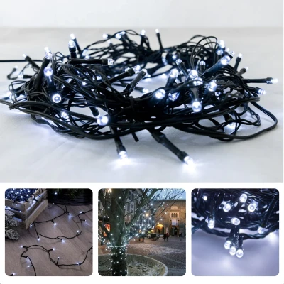 Afbeelding van Cheqo® Kerstverlichting Kerstboomverlichting Kerstlampjes Sfeerverlichting LED Verlichting Voor Binnen en Buiten Tuinverlichting Feestverlichting Lichtsnoer 9M 120 LED&#039;s Wit Timer 8 Lichtfuncties