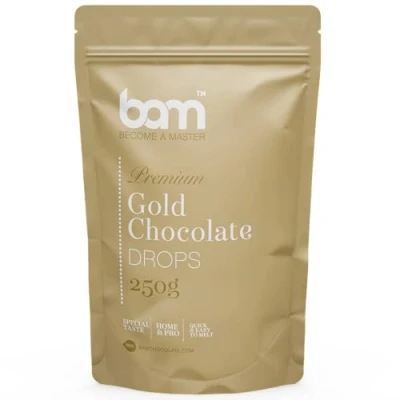 Afbeelding van BAM Gold Caramel Chocoladedruppels, Callets, Chips om op te lossen, Home en Pro Baking, smaak, 250 g