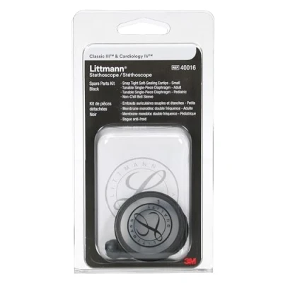 Image de 3M Littmann Kit de Pièces Détachées Stéthoscope, Classic III, Cardiology Iv et Core, Noir, 40016