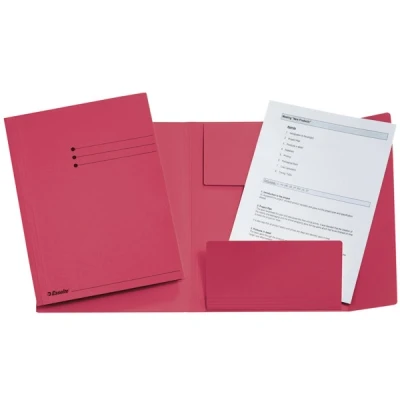 Image de Esselte chemise 3 rabats folio couleur rouge avec imprimé (50 chemises)