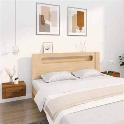 Afbeelding van Nachtkastjes 2 st wandgemonteerd 50x36x25 cm bruineikenkleurig