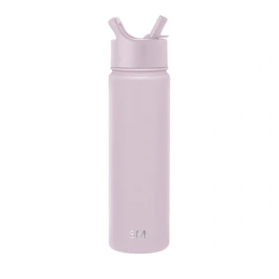 Afbeelding van Simple Modern Summit Collection Drinkfles met rietdeksel van roestvrij staal, lekvrije, herbruikbare thermosfles zonder BPA, voor sportschool, reizen, sport, 650 ml, lavendelmist