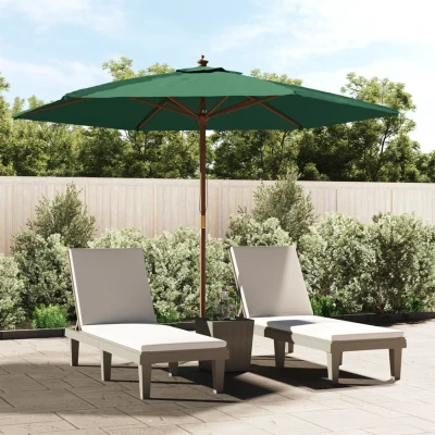 Afbeelding van vidaXL Parasol met houten paal 299x240 cm groen
