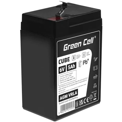 Afbeelding van Green Cell Loodaccu 6 V 5 Ah Loodgel (b x h d) 70 107 47 mm Kabelschoen 4.8 Cyclusbestendig, Onderhoudsvrij