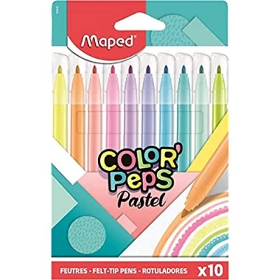 Afbeelding van Maped Viltstift Color&#039;Peps Pastel, medium punt, etui van 10 stuks
