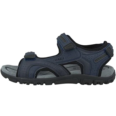Image de Geox Homme Uomo Strada D Sandales Bout Ouvert, Navy Dk Grey, 40 EU
