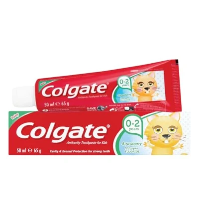 Afbeelding van Colgate Aardbeismaak Kindertandpasta Voor 0 tot 2 jaar oud 50ml