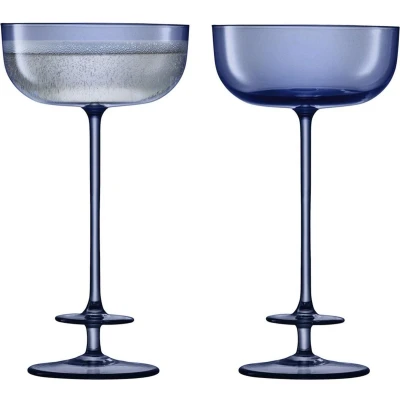 Afbeelding van L.S.A. Champagne Theatre Glas 210 ml Set van 2 Stuks Blue / Glass