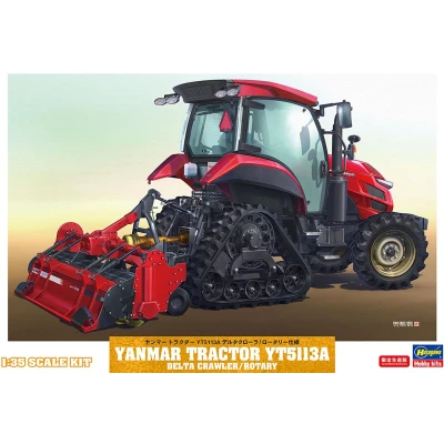 Afbeelding van 1:35 Hasegawa 66107 Yanmar Tractor YT5113A Vertikutierer Plastic Modelbouwpakket