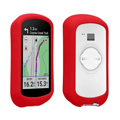 Afbeelding van kwmobile hoes geschikt voor Garmin Edge Explore 2 Siliconen beschermhoes fietsnavigatie rood