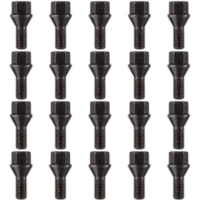Afbeelding van Ellis Excellence 20 stuks aluminium wielbouten M12 x 1,5 conische zitting 26 mm schroefdraad compatibel met BMW auto&#039;s vóór 2012 (zwart)