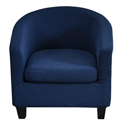 Afbeelding van 2 delige hoes voor cabrioletstoel, uitschuifbare kuipstoelhoes, Tullsta, cocktailstoelhoes, barstoelhoes, marineblauw
