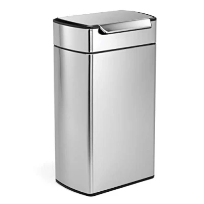 Afbeelding van Simplehuman Touch Bar Prullenbak RVS 40 l Zilver