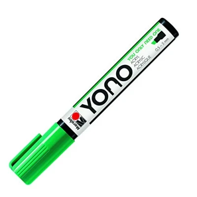 Afbeelding van Marabu YONO 12400102067 Sapgroene markeerstift 067 acrylstift met Japanse wigpunt 0,5 5 mm, op waterbasis, lichtecht en waterdicht, voor bijna alle ondergronden