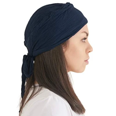 Afbeelding van CHARM Piratenhoed, tulband, bandana, pet, boho, chic, volwassenen, piratenkostuum, Navy Blauw