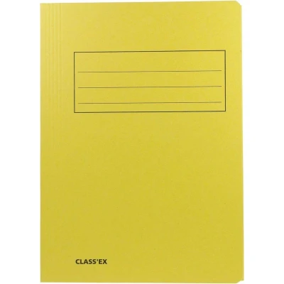Afbeelding van Class&#039;ex dossiermap, 3 kleppen ft 23,7 x 34,7 cm (voor folio), geel dossiermap