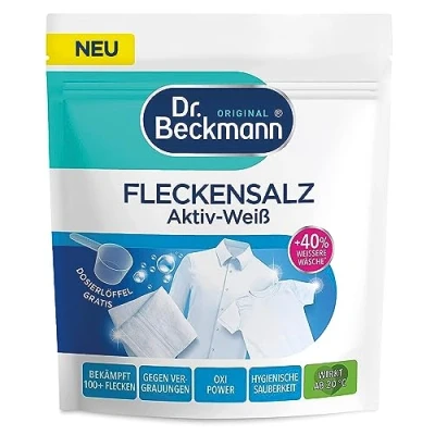 Afbeelding van Dr. Beckmann Vlekkenzout Wasadditief voor stralend witte was +40% wittere Verwijdert vlekken Oxi Power 400gr