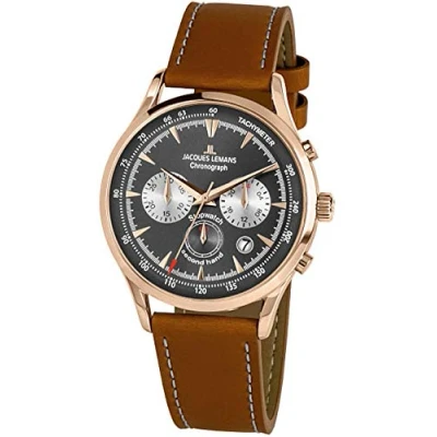 Afbeelding van Jacques Lemans 1 2068F Polshorloge Heren Quartz Chronograph Retro Classic