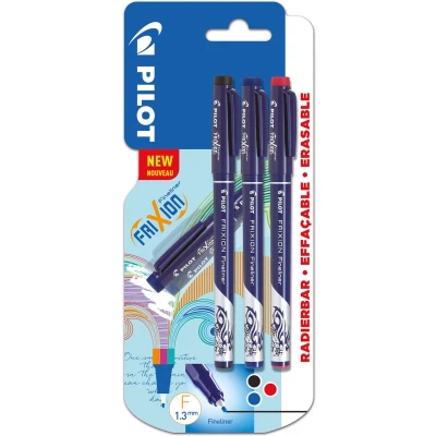 Afbeelding van Pilot Fineliner Frixion Basic, Geassorteerde Kleuren, Set Van 3 Stuks